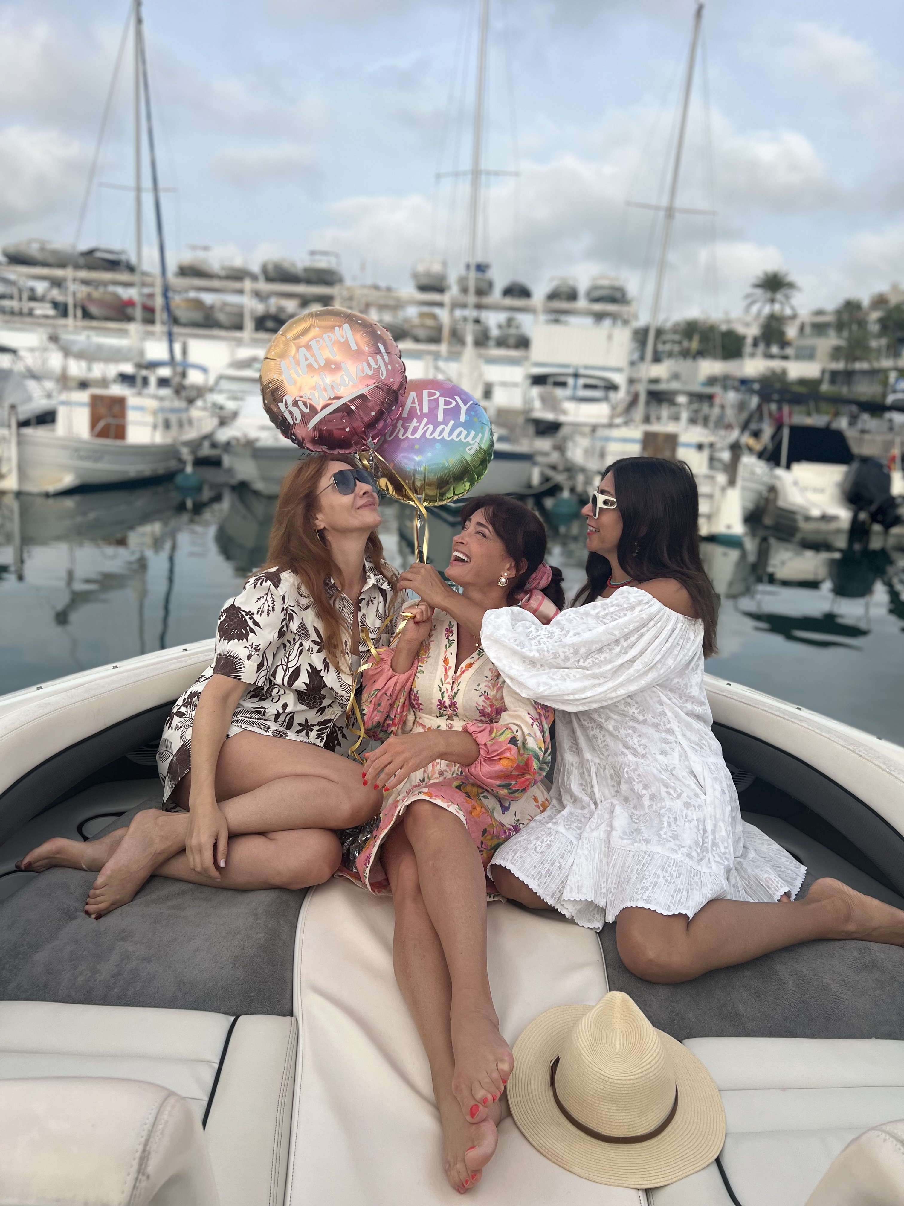 Family on boat
